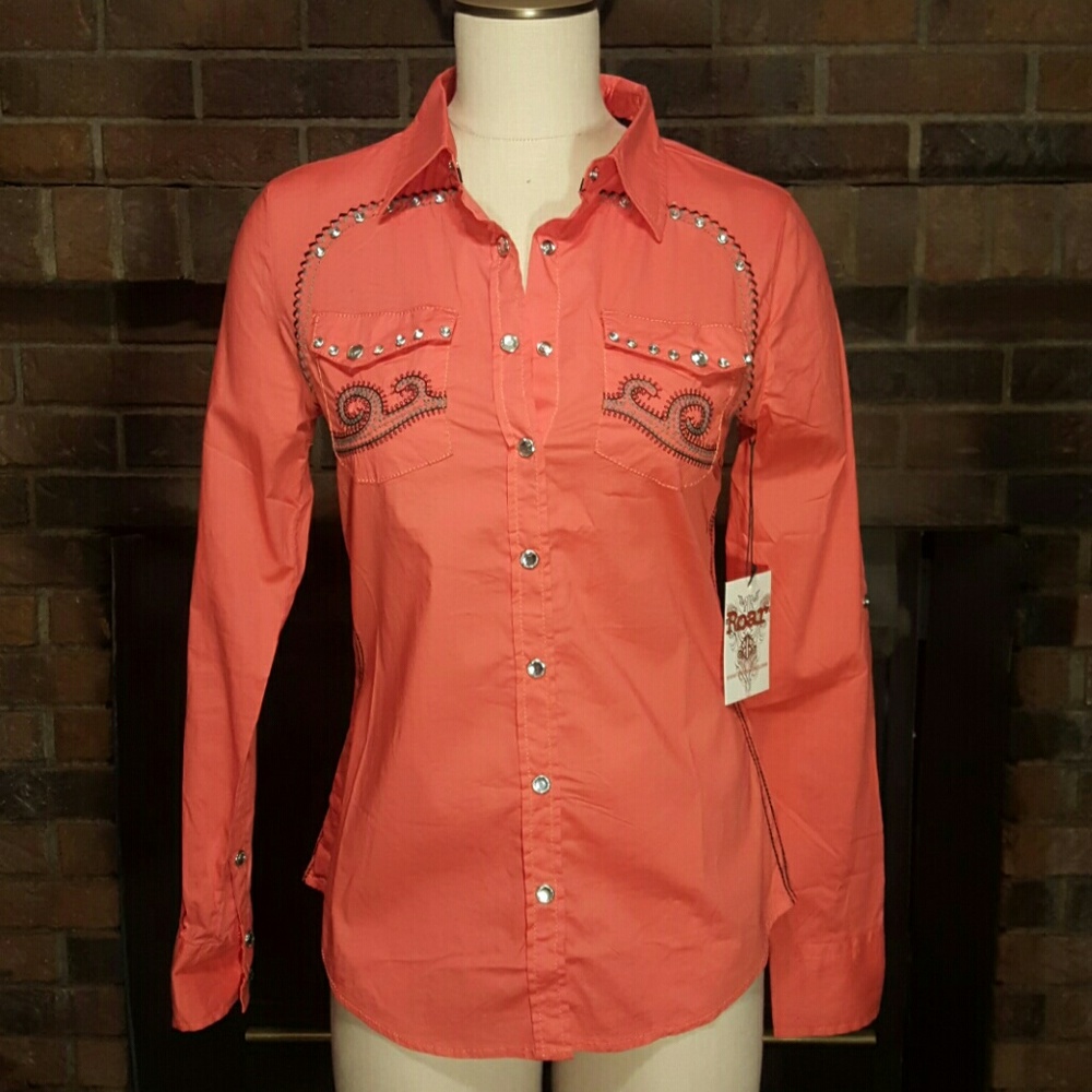 Roar Brilliance II LS Coral Top