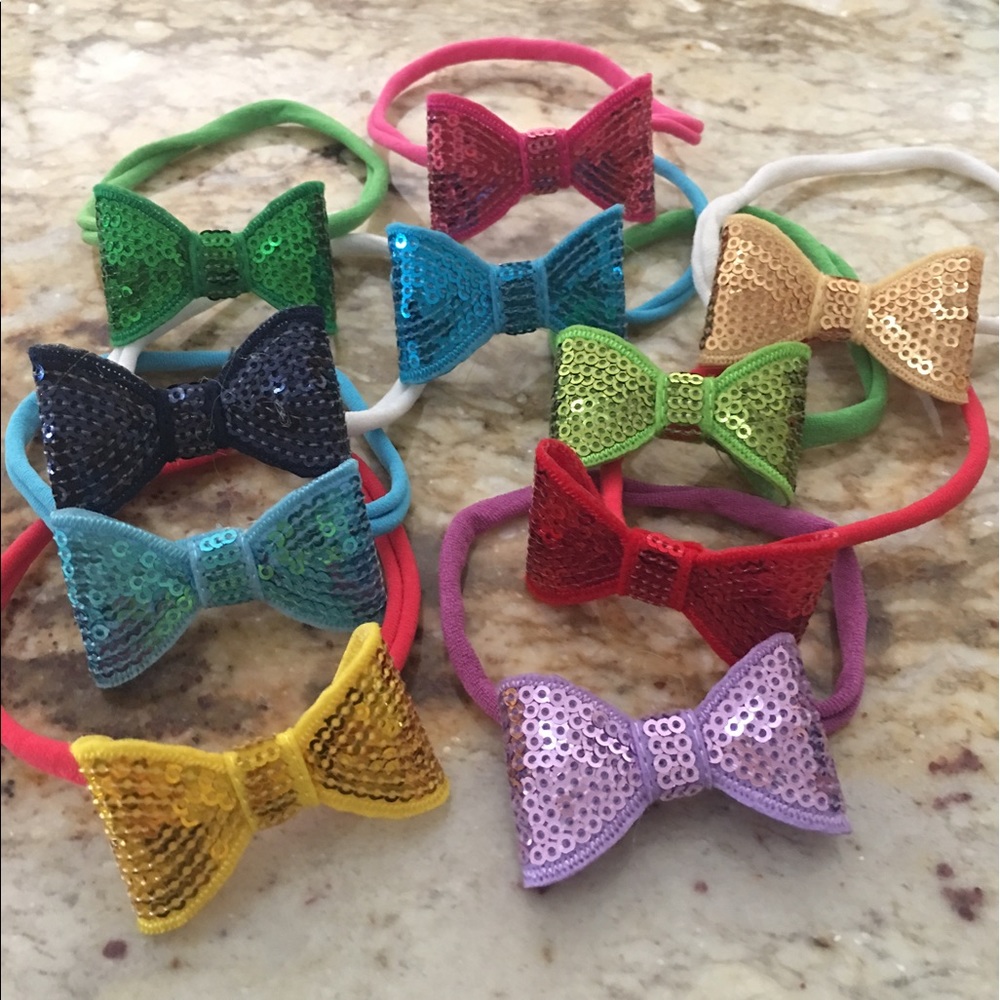 U pick 3 Handmade Sequence Felt Bow Headbands 🎀
