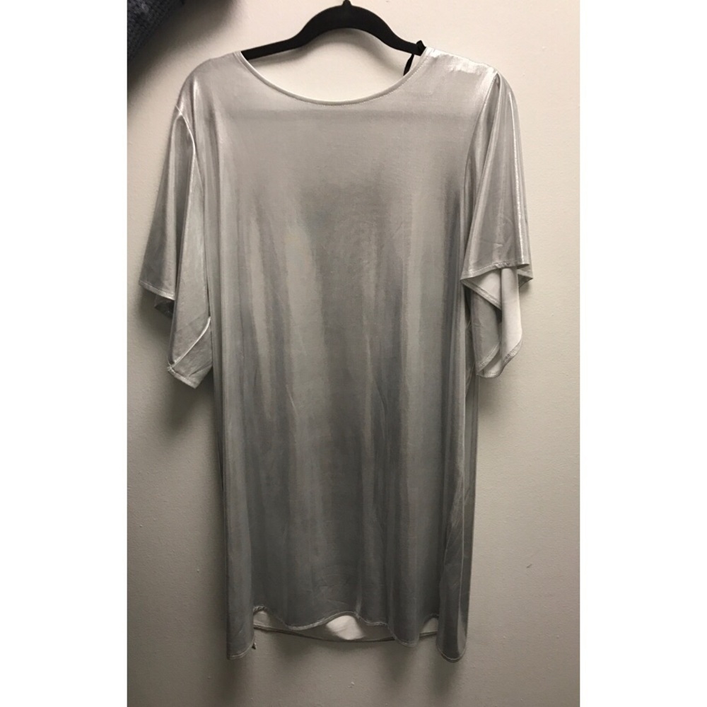 Missguided Plus Shiny T-Shirt Dress