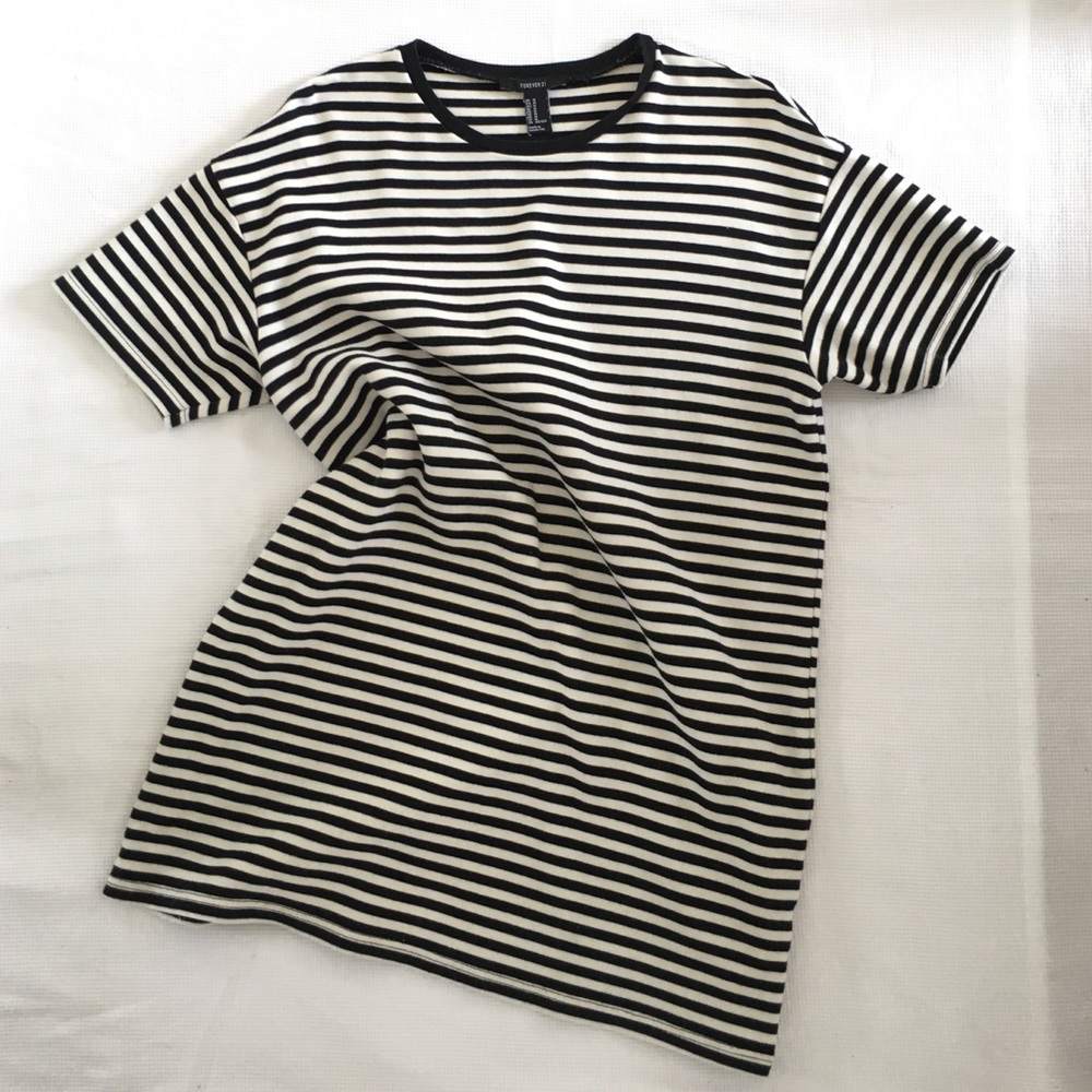 Black and White stripe mini dress