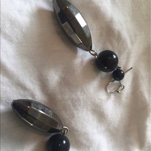 Black and silver earrings