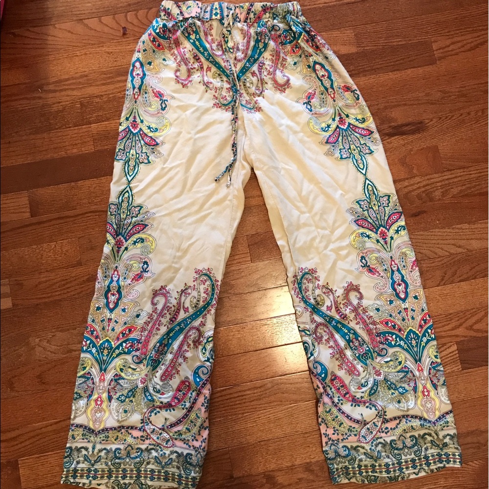 Blush Boutique paisley boho wide leg pant small