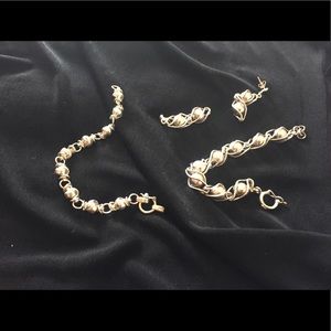 Silver earrings and bracelets