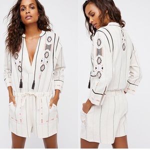 Free people Baja embroidered romper