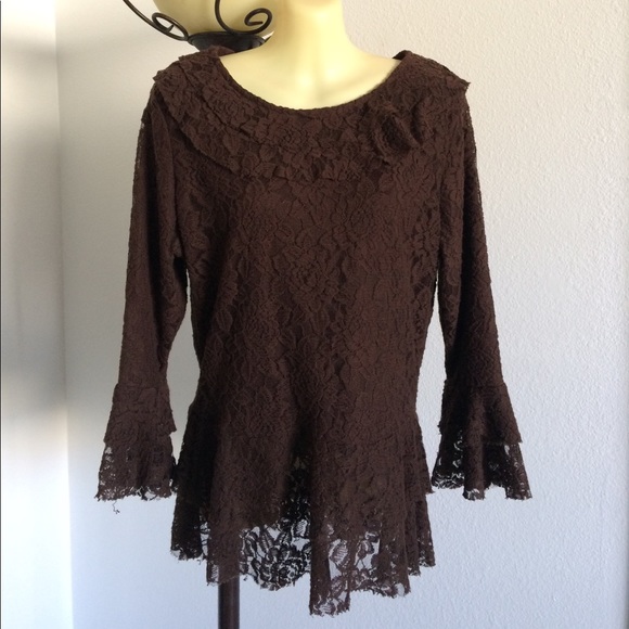Zadie B's Tops - 🎉LOWEST PRICE🎉Zadie B's Brown Lace Blouse