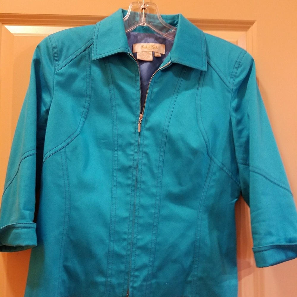 Bright blue jacket