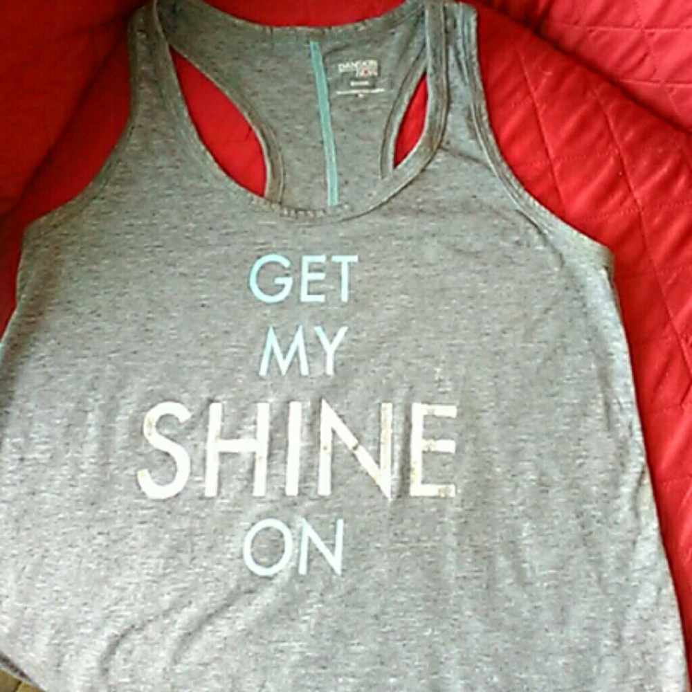Danskin Now "GET MY SHINE ON" racer back tank top