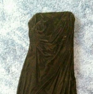 Black velvet full length dress