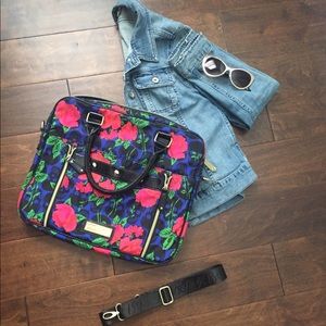 Betsy Johnson Floral Messenger Bag