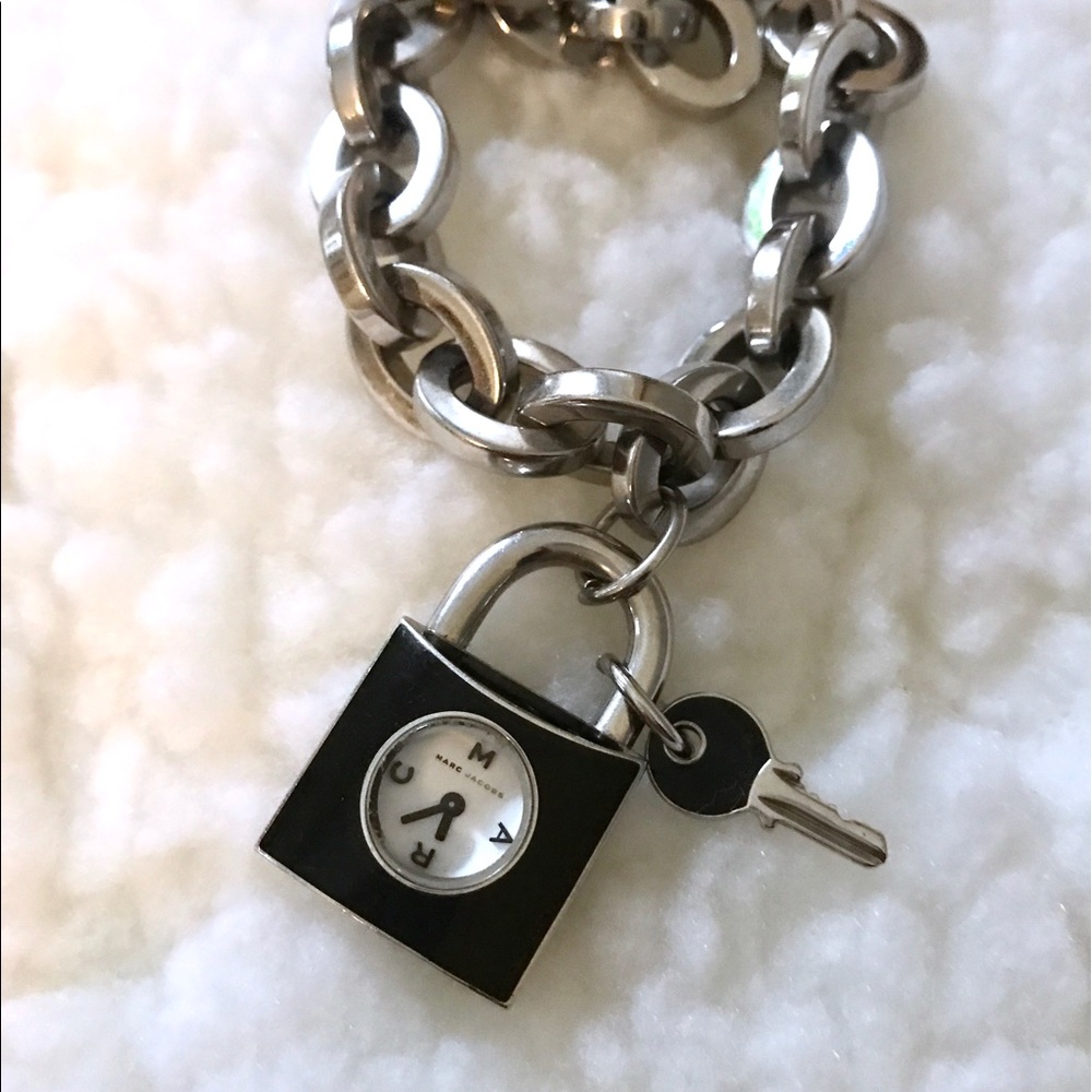 Marc By Marc Jacobs Black Padlock Bracelet Watch
