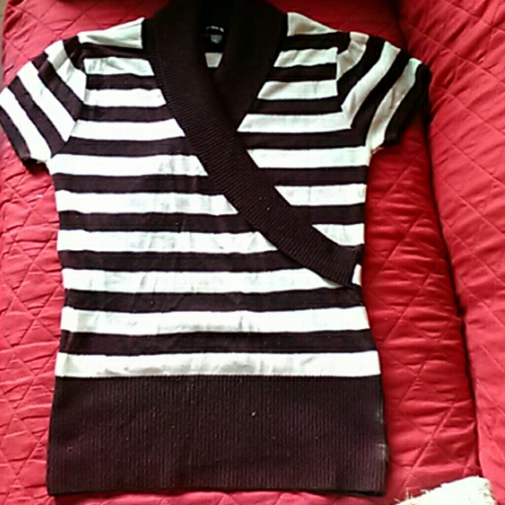 BCX brown & cream stripe sweater top