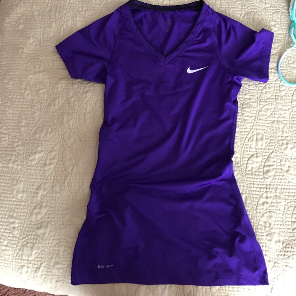 Purple and black Nike pro tshirt!