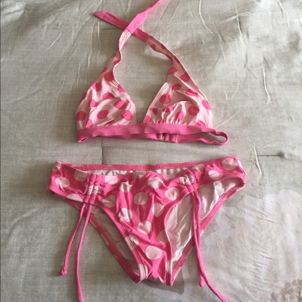 Pink polka dot bikini