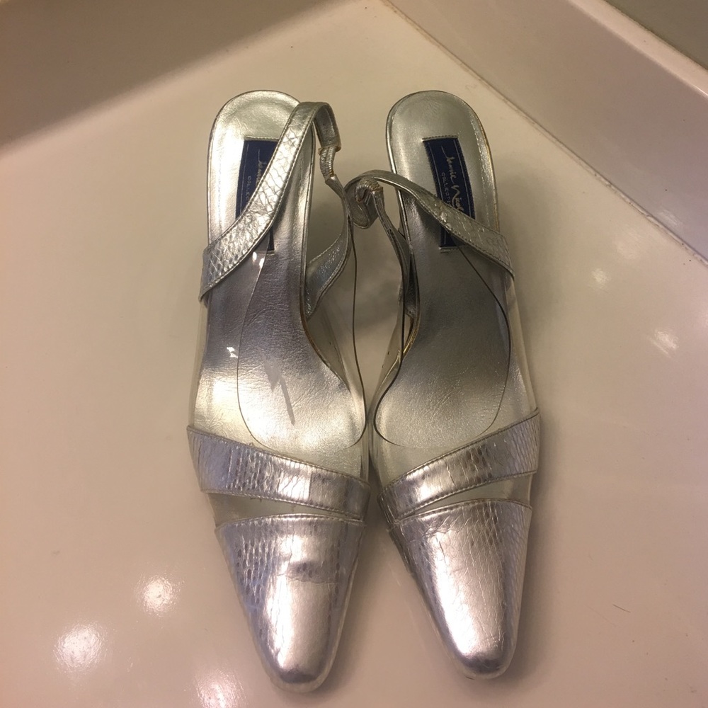 Silver dress shoes
