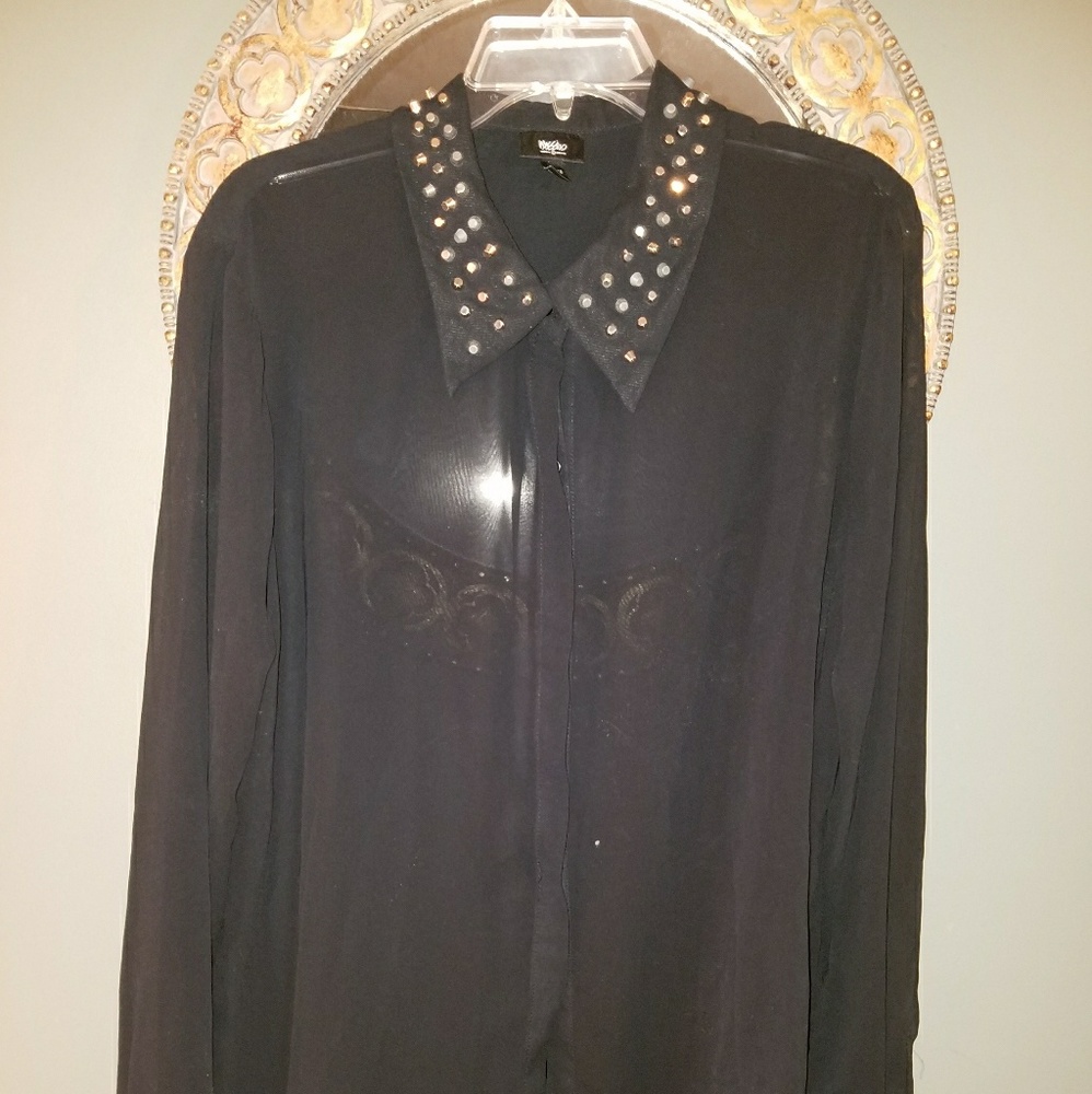 Mossimo sheer studded blouse