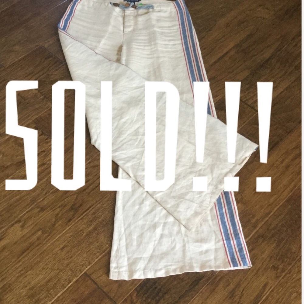 SOLD!!! Ralph Lauren linen nautical wide leg.