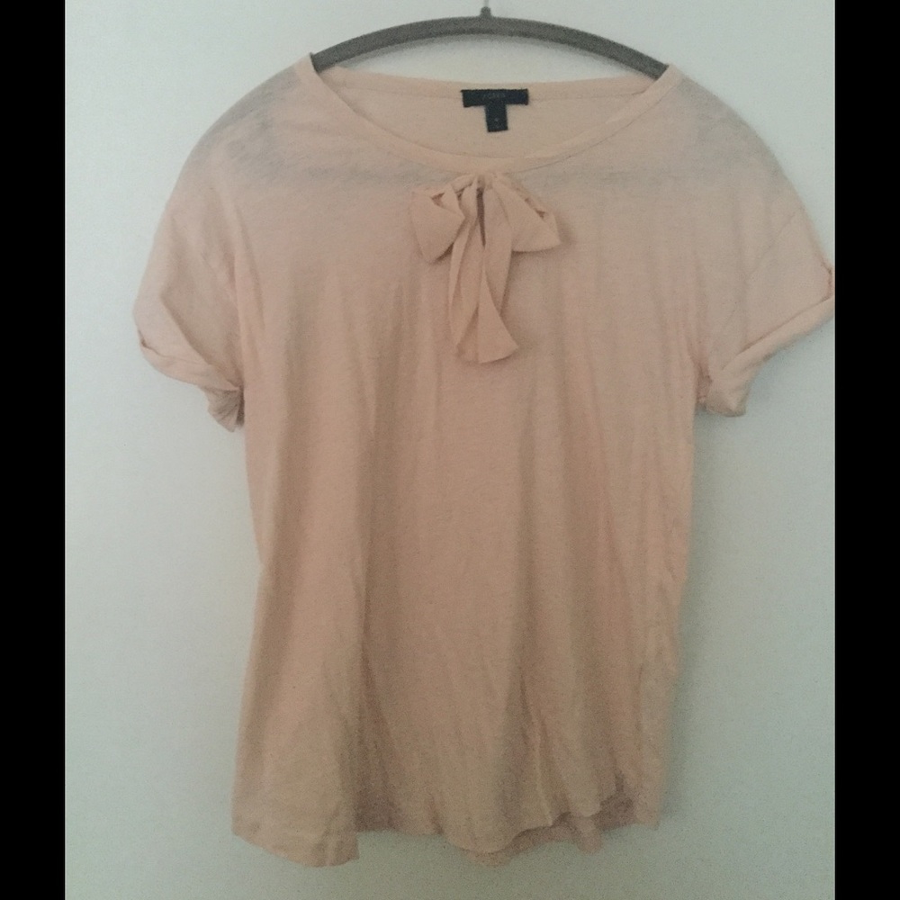 J. Crew Blush Bow Tee
