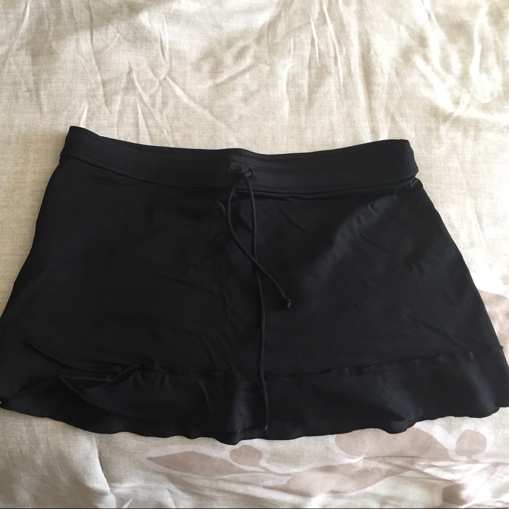 Black swim cover skirt