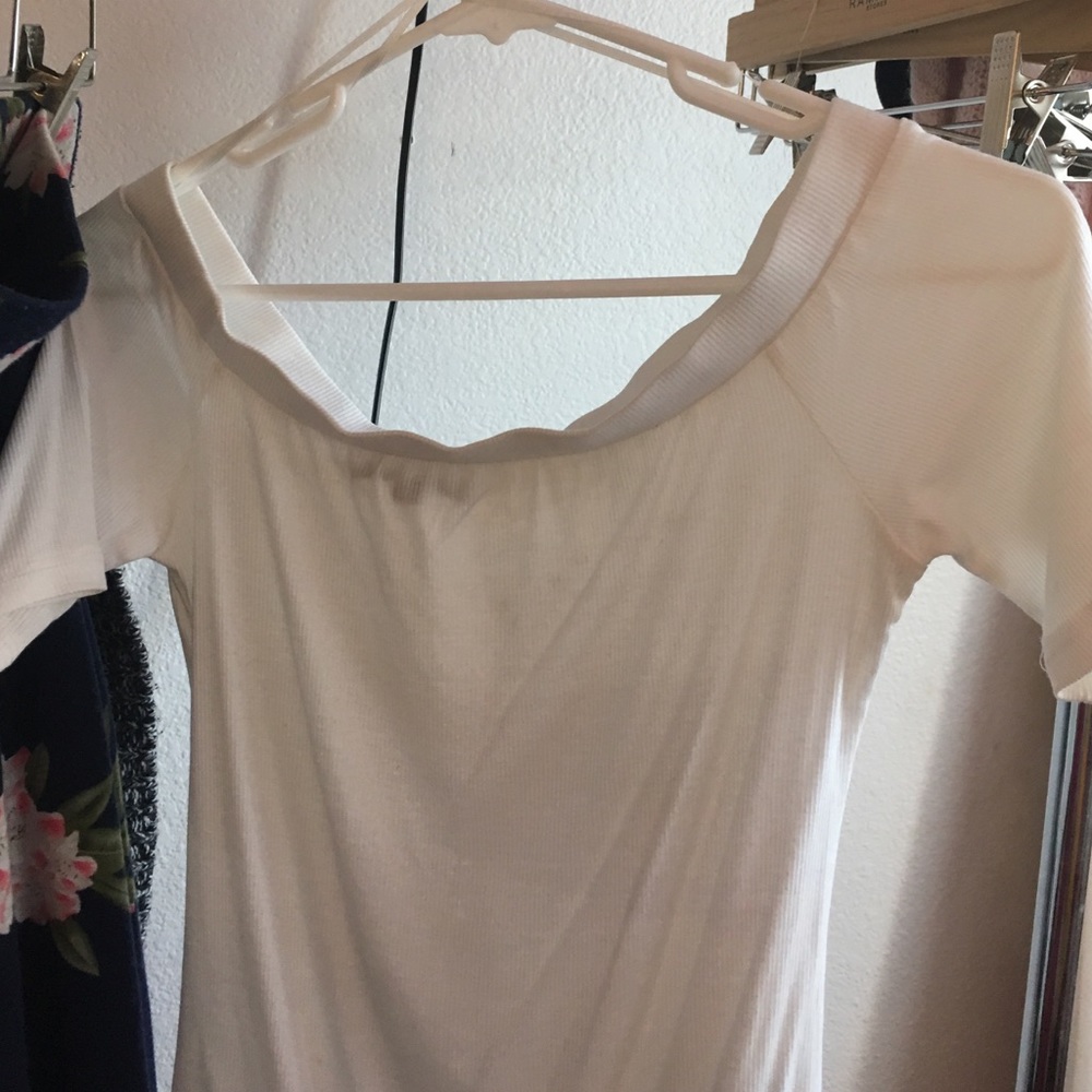 White off the shoulder body suit