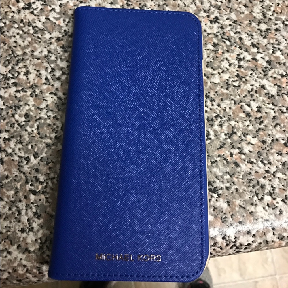 Blue leather iPhone 6+ Michael kors case