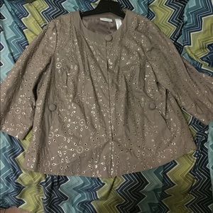 Women's Crop Jacket by JH Collectibles 2X Taupe