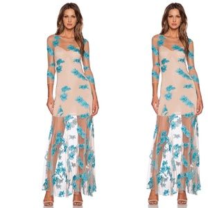 ISO For love and Lemons Aqua Lotus Maxi dress sz M