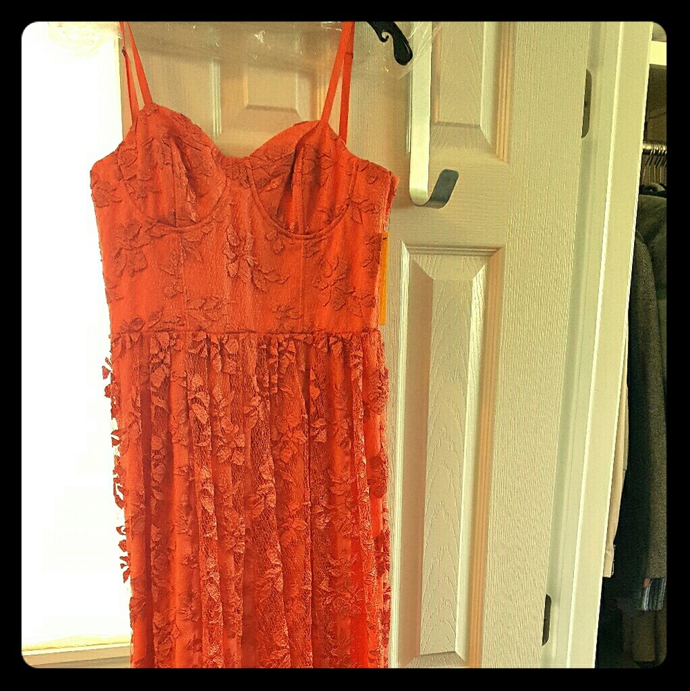 Alice and Olivia Tyler Bustier Lace Maxi Dress