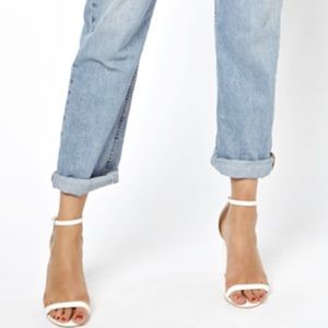 Zara white ankle strap heel