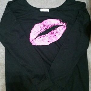 Off the shoulder sweat shirt