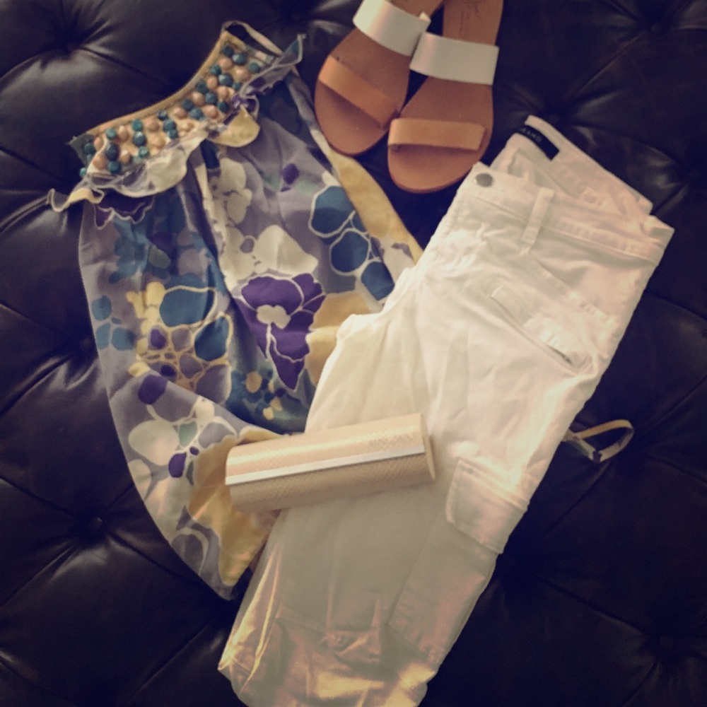 J brand white cargo jeans