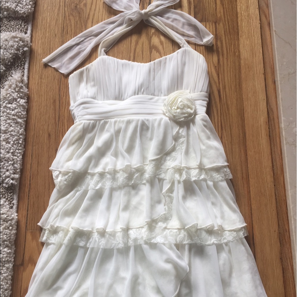 Lace and Ruffled Halter Dress- Small