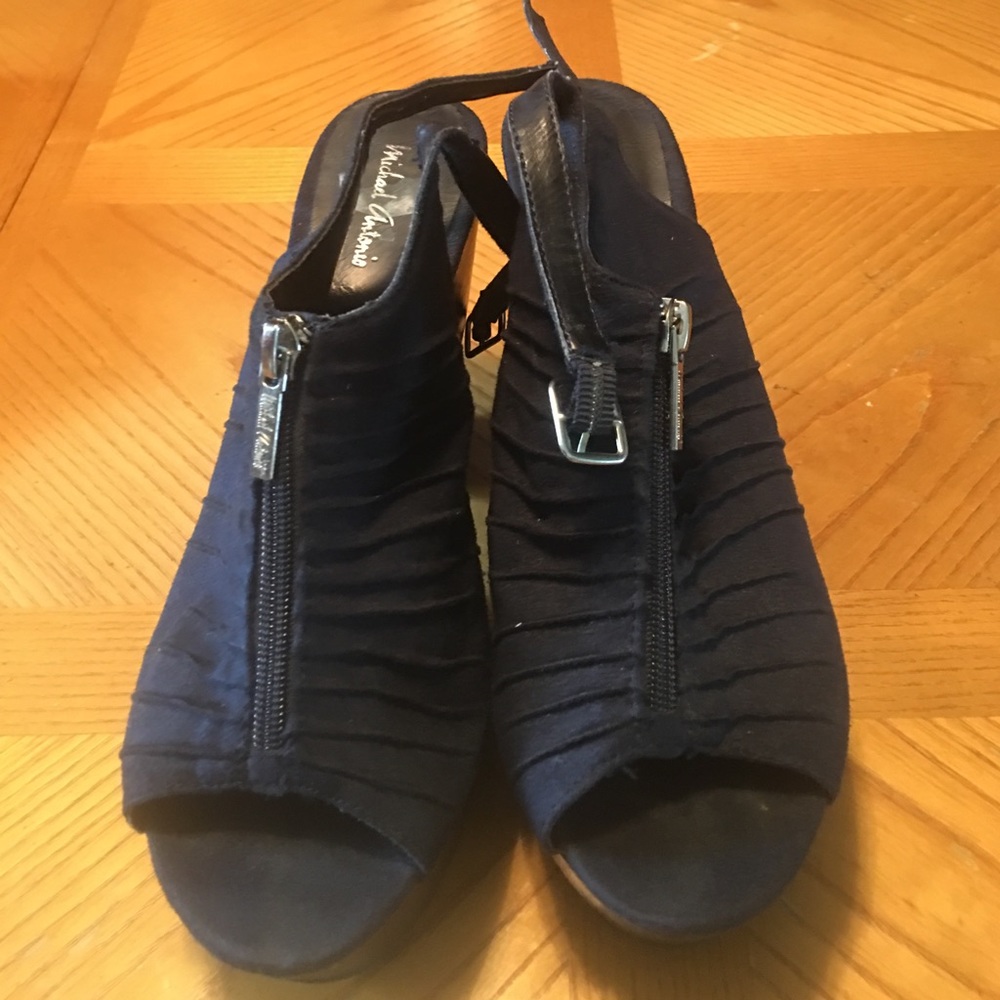 Navy blue platform shoes