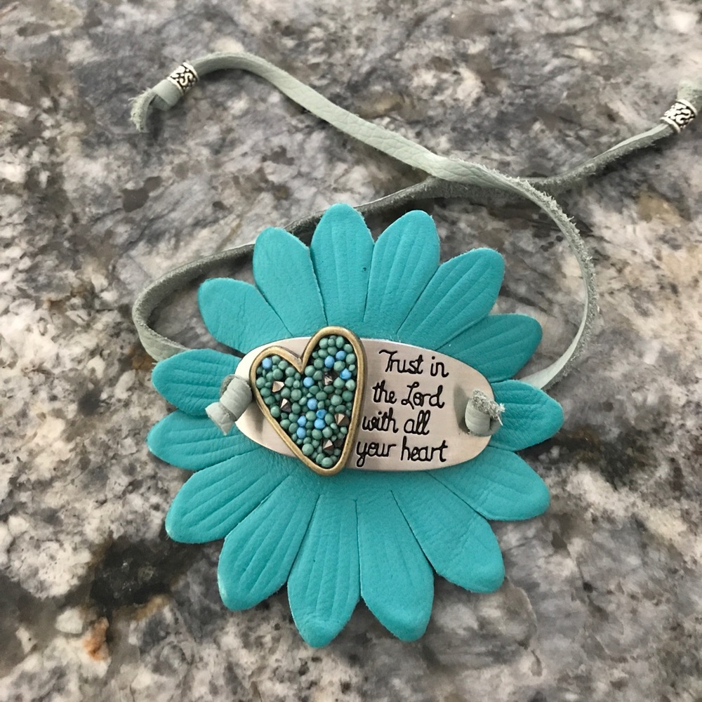 Leather Flower Bracelet