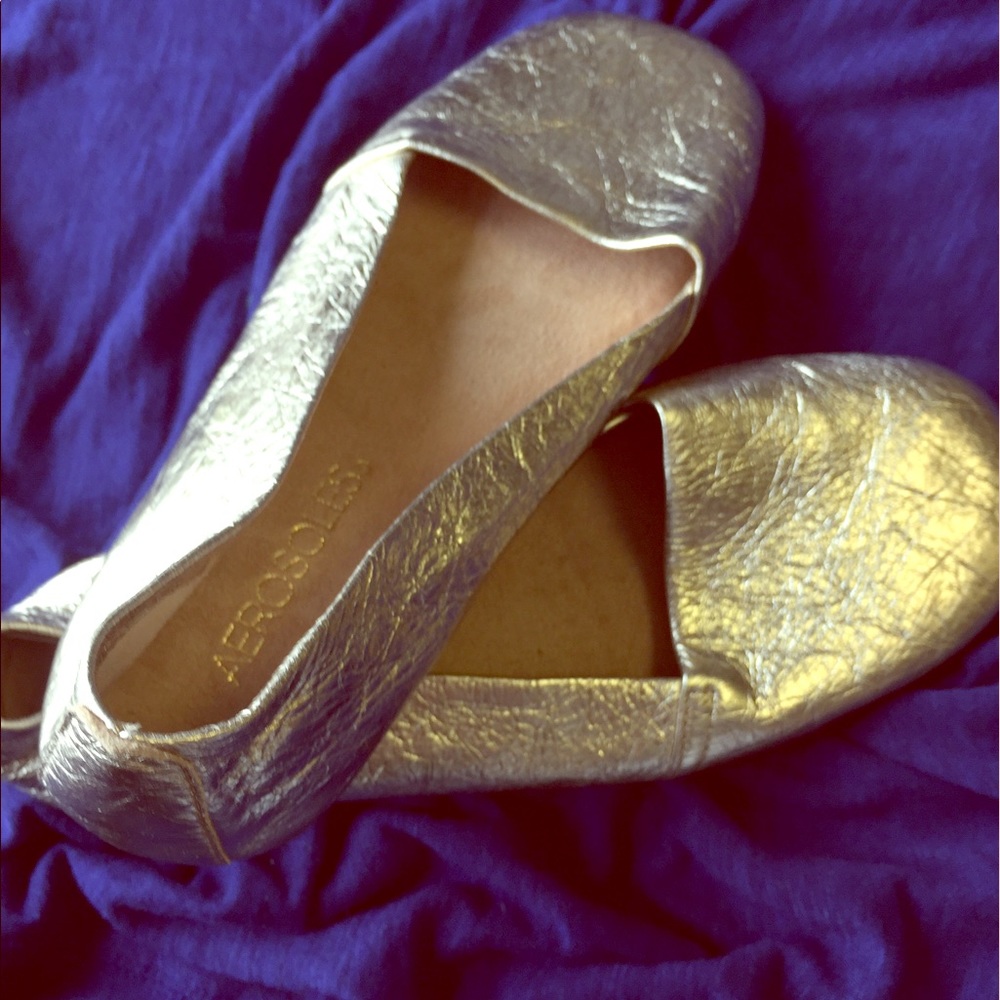 Gold Slip-ons NWOT