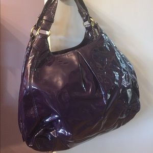 Purple patent leather Coach Hobo bag