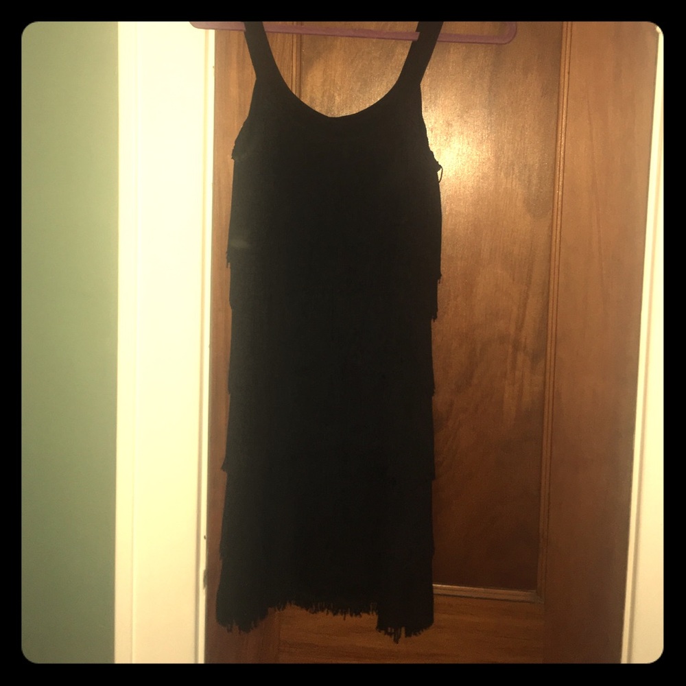 Black Tiered fringe dress