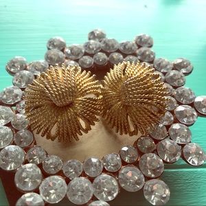 Gold Monet clip earrings