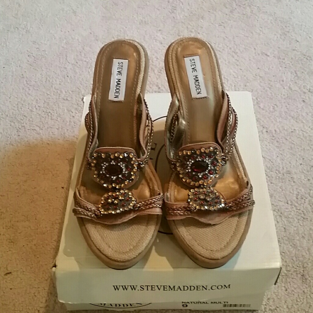 Steve Madden jeweled wedges.