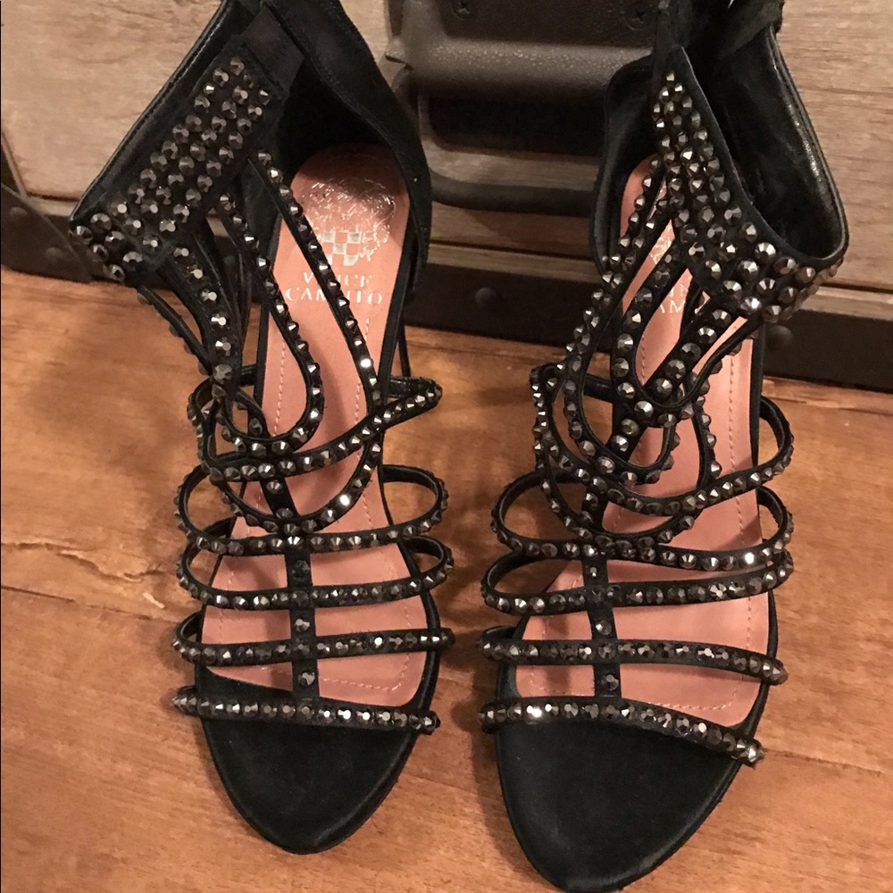 Vince Camuto bejeweled strappy pump