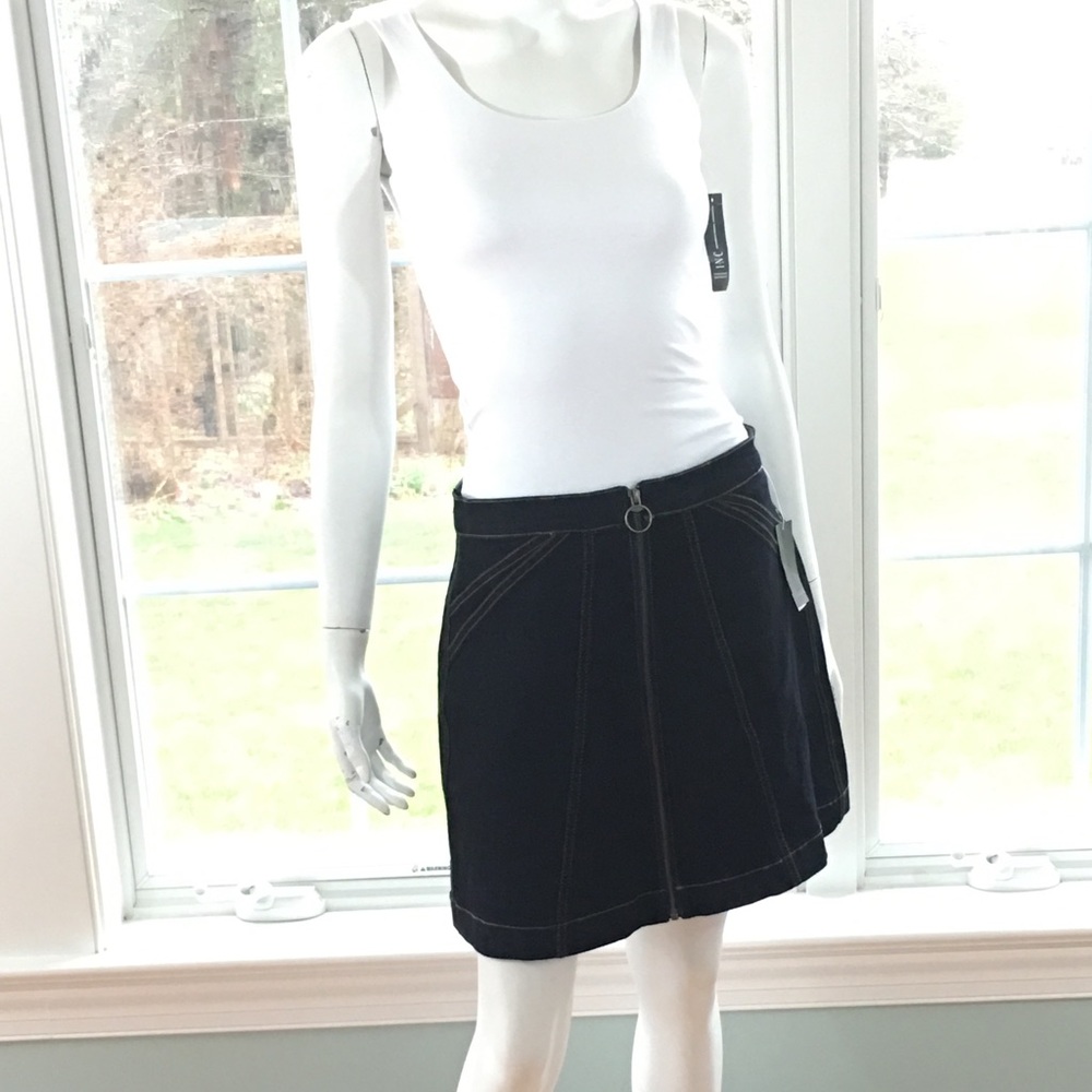NEW BUFFALO DAVID BITTON dark denim jean skirt 29 - Picture 2 of 4