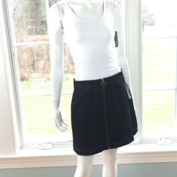 NEW BUFFALO DAVID BITTON dark denim jean skirt 29 - Picture 2 of 4