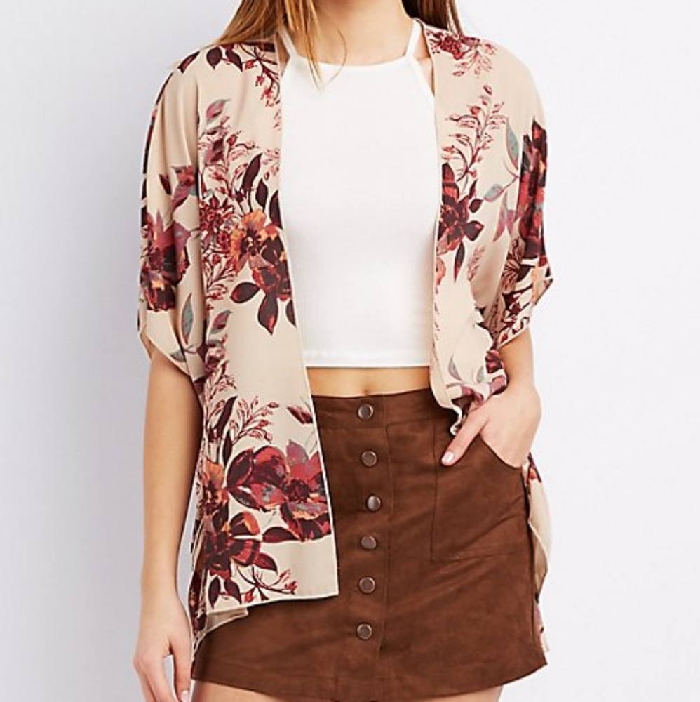 Floral print kimono