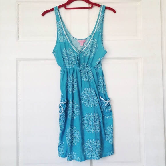 Lilly Pulitzer Blue Patterned Day Dress - Picture 1 of 4