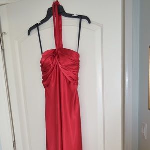 Long red dress