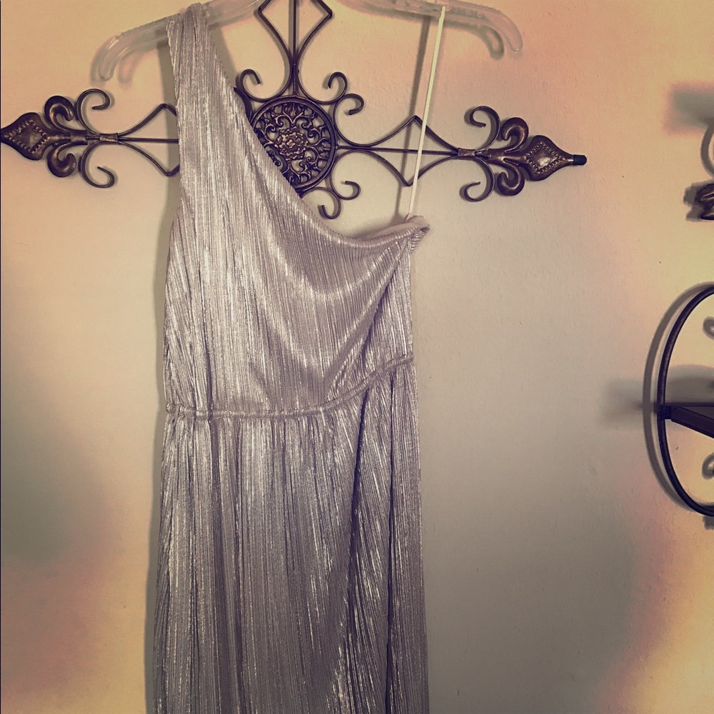 Silver one shoulder dress worn once!