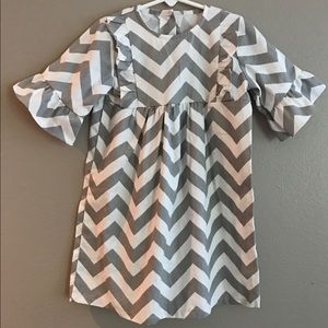 Southern Sunshine Kids Gray Chevron Dress: 4