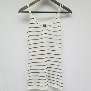 ASTARS Knit Striped Double Strap Tank Top