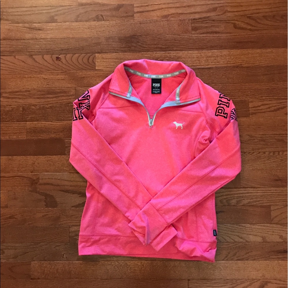 VS PINK hot bright pink track jacket size small