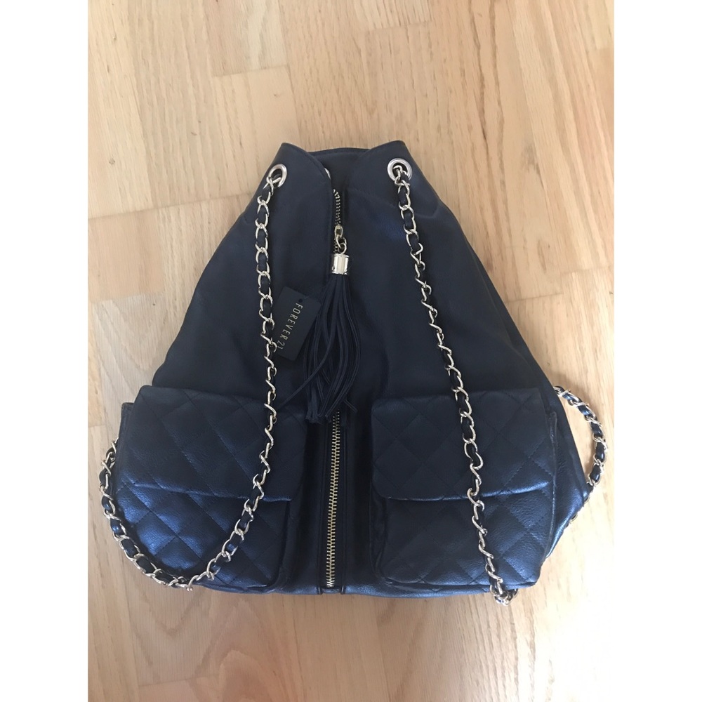 NWT Forever21 gold chain backpack