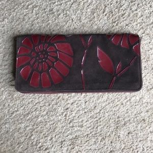 Small real suede clutch